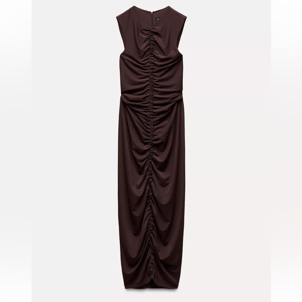 Zara Central Ruffled Midi Dress - Picture 2 of 4